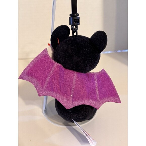 TY Beanie Baby Bellies Key Clip - ALFRED the Halloween Black Bat Belly (4 Inch) - Picture 5 of 11